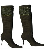 Donald Pliner Couture Stretch Suede Leather Boot Shoe New Scroll Work NW... - $186.00