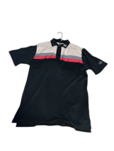 Footjoy Polo Shirt Mens Large Blue Pink White Striped Athletic Fit Rever... - €22,67 EUR