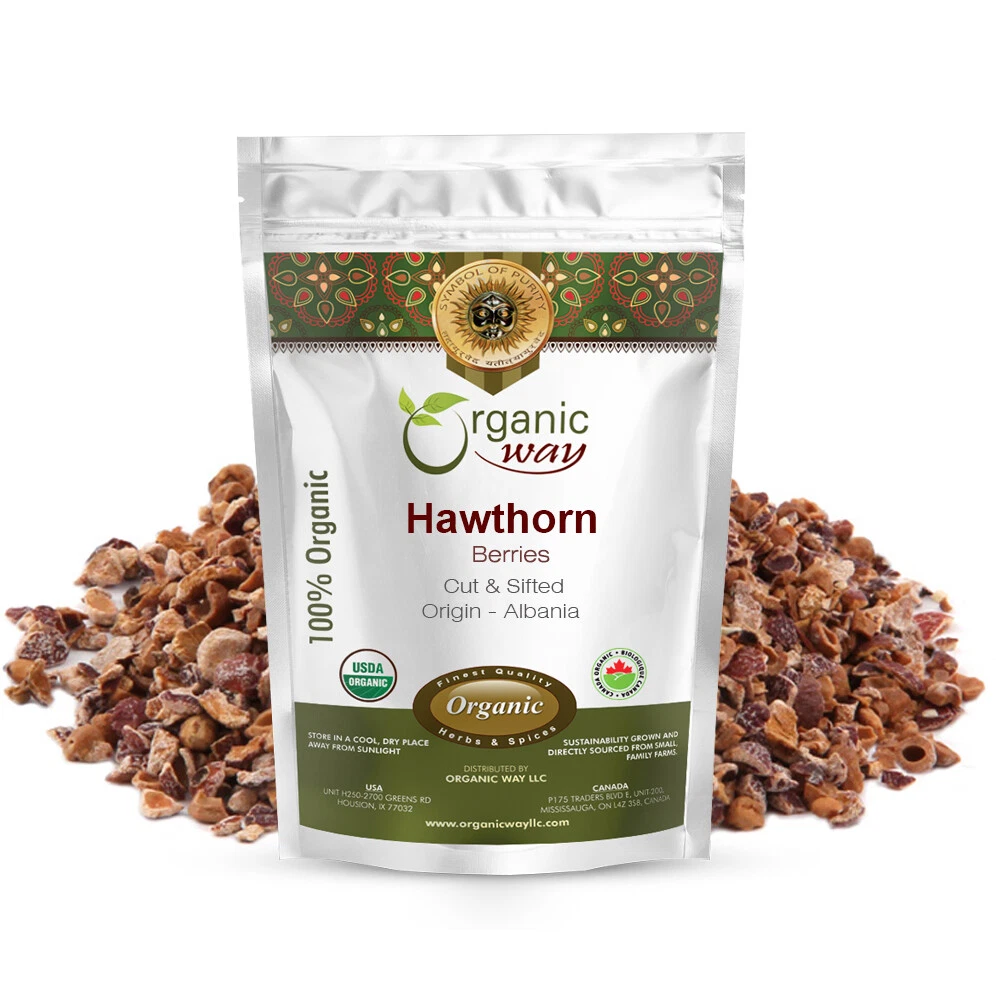 Organic Way Hawthorn Berries Cut &amp; Sifted - Organic, Kosher &amp; USDA Certi... - $27.67