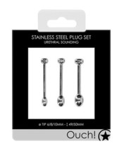 Shots Ouch Urethral Sounding Metal Plug Set - 49/50mm - £53.48 GBP