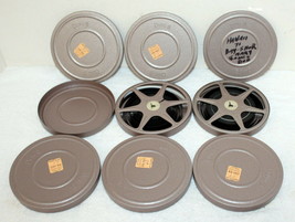 6 Vintage 5&quot; Dual 8 Metal Film Reel Cans + 2 Films ~ Hawaii Family Vacation - £39.81 GBP