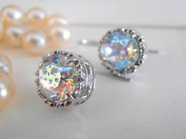 Art Deco Earrings, White Patina, Swarovski Earrings, Wedding, Bridal, Bridesmaid - £23.97 GBP