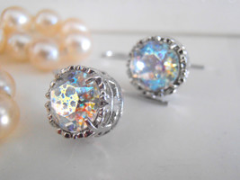 Art Deco Earrings, White Patina, Swarovski Earrings, Wedding, Bridal, Bridesmaid - £24.12 GBP