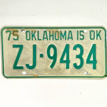 1975 United States Oklahoma Tulsa County Passenger License Plate ZJ-9434 - £14.72 GBP
