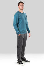 Natori Mens Bagani ClassicFit Brushed Fleece Sweatshirt in Stargazer Blu... - $42.99