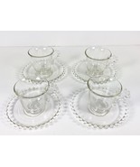 4 Imperial Crystal Candlewick Coffee Cups Saucers AFTER DINNER DEMITASSE... - £23.52 GBP