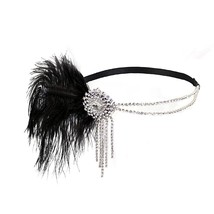 Flapper Headbands for Women 1920s Feather Headpiece Great Gatsby Roaring 20s Hai - £26.47 GBP