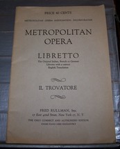 Metropolitan Opera Libretto - Il Trovatore - £6.28 GBP