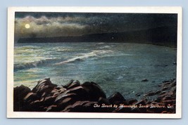Beach View at Night Santa Barbara California CA UNP WB Postcard P13 - £12.76 GBP
