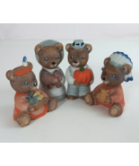 Vintage Set of 4 Homco First Thanksgiving Bears Family #5312 Complete Set - €14,98 EUR