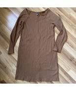 OLD NAVY Women’s XL LIGHT BROWN FITTED LONG SLEEVE RIB-KNIT MINI DRESS NWT - $28.03 CAD