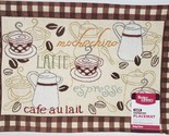 Set of 3 Tapestry Kitchen Placemats, 13&quot; x 19&quot;, w/brown back, COFFEE TYP... - $18.80