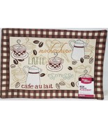 Set of 3 Tapestry Kitchen Placemats, 13&quot; x 19&quot;, w/brown back, COFFEE TYP... - £15.26 GBP