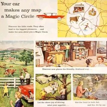 1958 Ethyl Oil Corp Company Magic Circle Map Advertisement Gas &amp; Oil DWII14 - $29.99