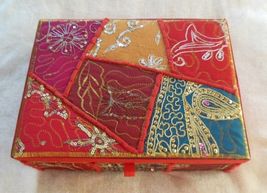 Hand Embroidered Multi-colored Sequin Jewelry Box Made in India - $45.28