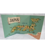 Japan Tourist Map Paper `10x5&quot; Boat Ways Towns Islands Japan Sea Pacific... - £2.32 GBP