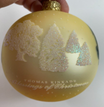 Large Thomas Kinkade Blessings of Christmas 4 in Glass Ornament - £11.76 GBP