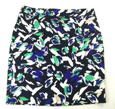 Ann Taylor Loft Navy Blue Straight Skirt Blue Green Floral Print Women S... - £30.55 GBP