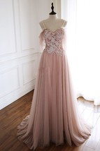 Spahgetti Straps A-line Long  Women Wedding Dress lace Appliques Bridal ... - $179.99