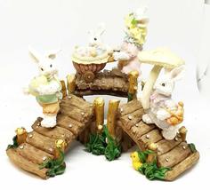 Home For ALL The Holidays Bunny Family Crossing Bridge 3 Piece Set 10 in... - $25.00