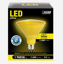FEIT Electric YELLOW LED Bulb PAR38 E26 Medium 90 Watt Equivalence Weath... - $34.25