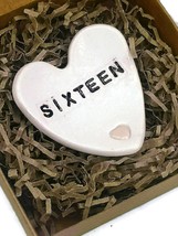 Handmade Ceramic Heart Plate For Girl Ring Dish Teenager 16th Birthday Gift - £24.31 GBP