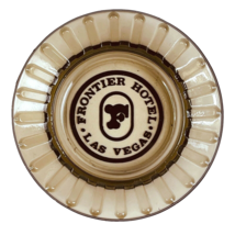 Frontier Hotel Casino Las Vegas Nevada Vintage AshTray Coaster Glass Round Smoke - £19.92 GBP