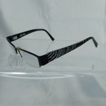 Dereon Eyeglass Frames DOC316 001 Zebra Metal Plastic Partial Rim 53[]19... - $22.95