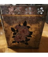 Square Galvanized Pail with Embossed and Diecut Roses Planter Vase  - £5.37 GBP