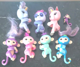 Fingerlings Interactive Monkey Panda Lot of 7 Kids Electronic Toy + Mini - $19.79