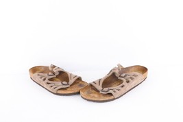 Vintage Birkenstock Womens 8 Distressed Suede Leather Palermo Strap Sandals Gray - £63.25 GBP