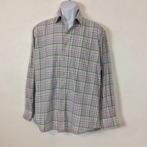 Alan Flusser Multicolor Cotton Button Down Shirt Size Medium Front Pocket - $28.04