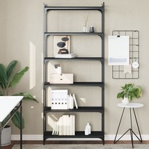 Bookcase 6-Tier Black 80x30x188 cm Engineered Wood - £59.88 GBP