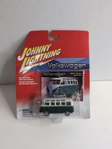 Johnny Lightning Volkswagen series. 1966 21 Window Samba Bus Green &amp; White - £8.85 GBP