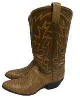 Vintage Tony Lama Brown Lizard Skin Leather Cowboy Western Rodeo Boots 5A Narrow - £63.49 GBP
