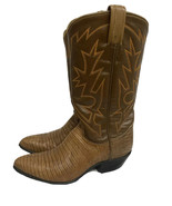 Vintage Tony Lama Brown Lizard Skin Leather Cowboy Western Rodeo Boots 5... - $79.19