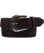 Dark Brown Cowboy Belt Western Overlay Leather Removable Buckle Size 32, 42 - €26,05 EUR