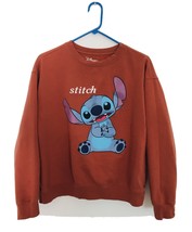 Disney Lilo And Stitch Womens Size Medium Sweatshirt Crew-neck Orange/Brownish - $14.25