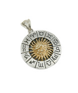 UNIVERSE &amp; GOD ZODIAC SUN TWO TONE SILVER TAG PENDANT - $277.20