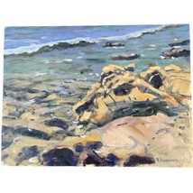 Rodolfo Rivademare Original Oil Painting Plein Air Impressionist Seascape 15x12 - $553.53