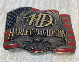 Harley Davidson 1989 Siskiyou USA Double Eagle Harmony Design Belt Buckle - £33.05 GBP