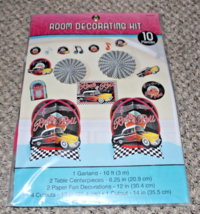 ROCK AND ROLL 1950s ROOM DECORATING KIT 1960s party supplies 10pcs car r... - $10.56