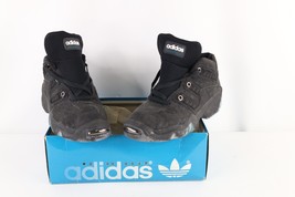 NOS Vintage 90s Adidas Mens 13 Spell Out Roughneck Basketball Shoes Blac... - $79.15