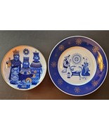 2 Vintage Porcelain Wall Plates Santa Clara 3 Wisemen Porsgrunds A Child... - $70.28