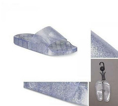 I.n.c. Glitter Jelly Pool Slides, Silver Glitter - $18.00