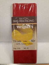 NIP Wrights Vintage Red Rayon Bias Hem Facing Sewing Trim 2 1/2 Yards  - $4.90