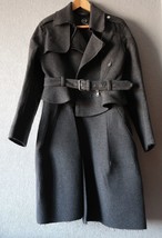 Alexander Mcqueen Rare Women Grey Fleece Wool Coat 3 In 1 - Coat Jacket Skirt - £709.00 GBP