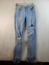 Free People Jeans Womens Size 26 Blue Denim Cotton Distressed Pockets Pu... - £20.29 GBP