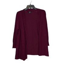 Premise Studio Burgundy Cardigan Sweater Open Front  3/4 Sleeve Top Large Women - £13.23 GBP