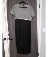 Vintage 1990s Betsy&#39;s Things Gingham Floral Dress Black  White  Size 18 - €15,47 EUR